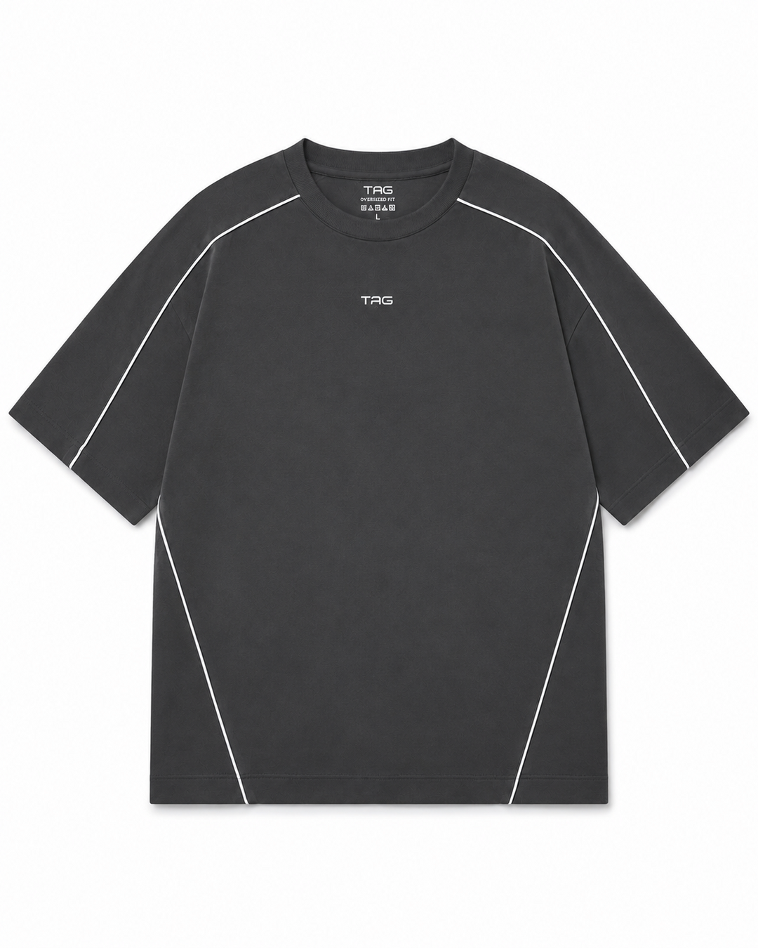 AXION TAG Oversized T-Shirt Charcoal Grey