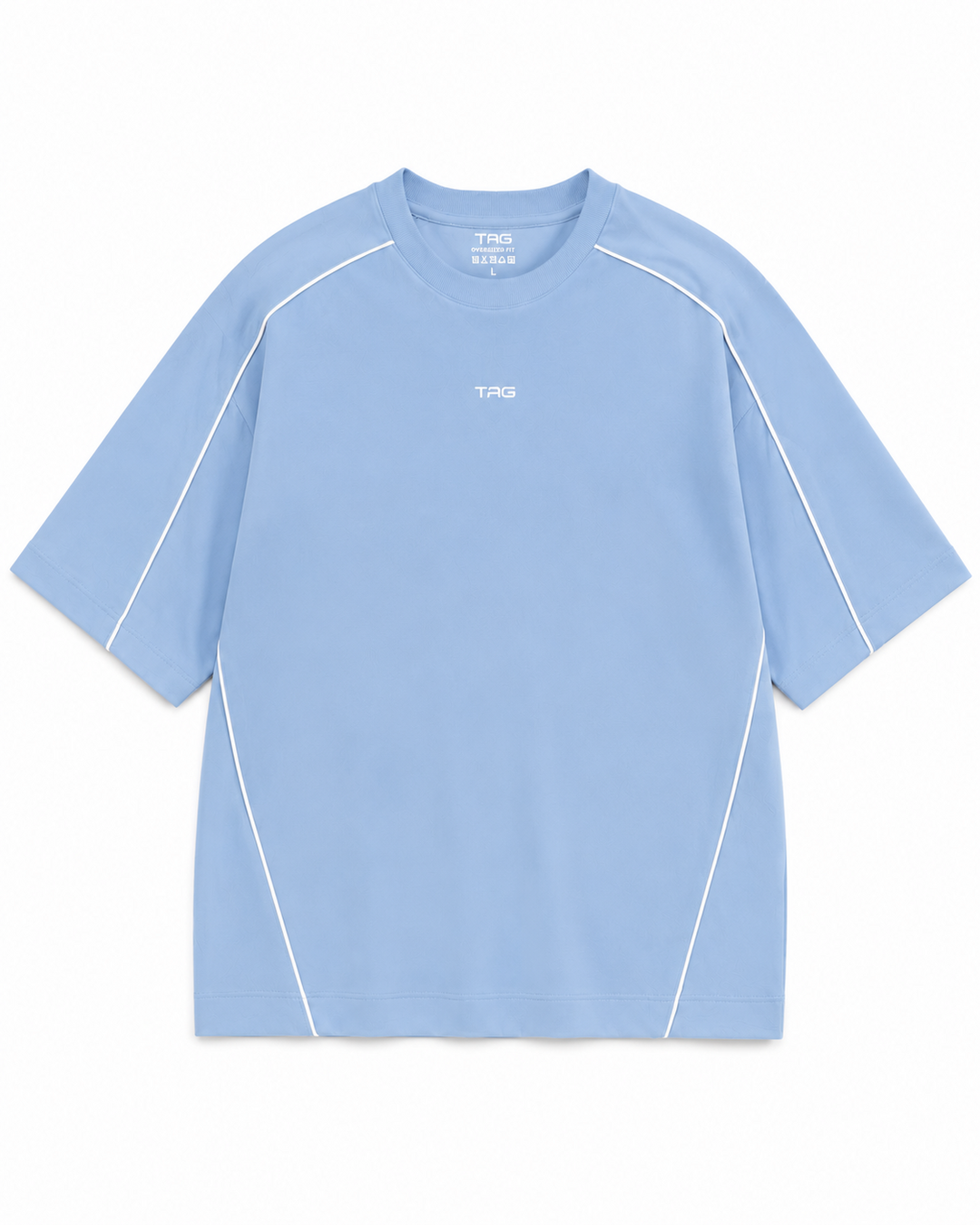 AXION TAG Oversized T-Shirt Powder Blue