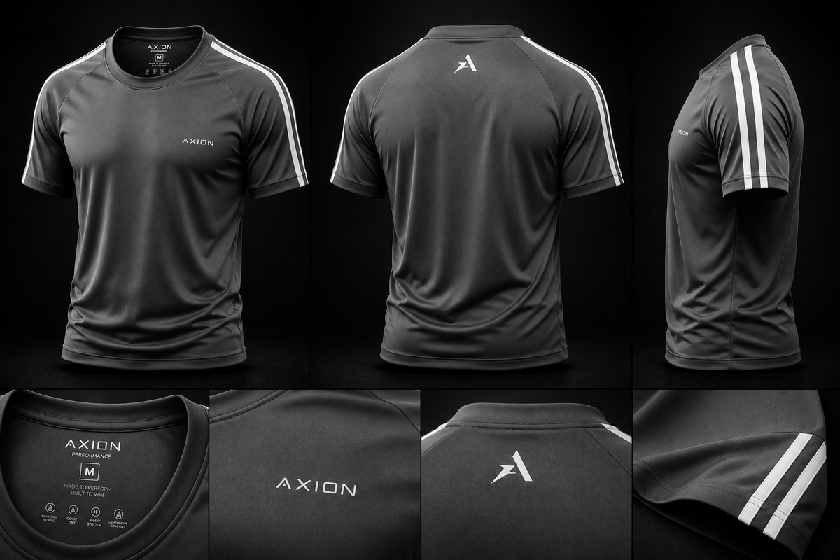 AXION AeroFit Performance Tee – Dark Gray