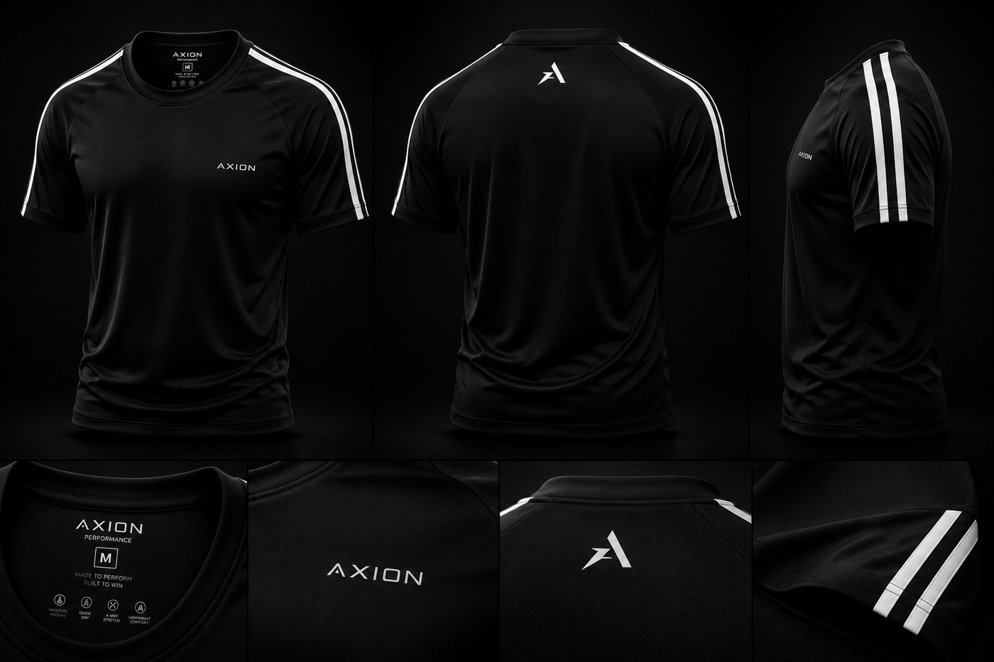 AXION AeroFit™ Performance Tee – Black