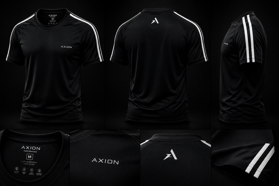 AXION AeroFit™ Performance Tee – Black