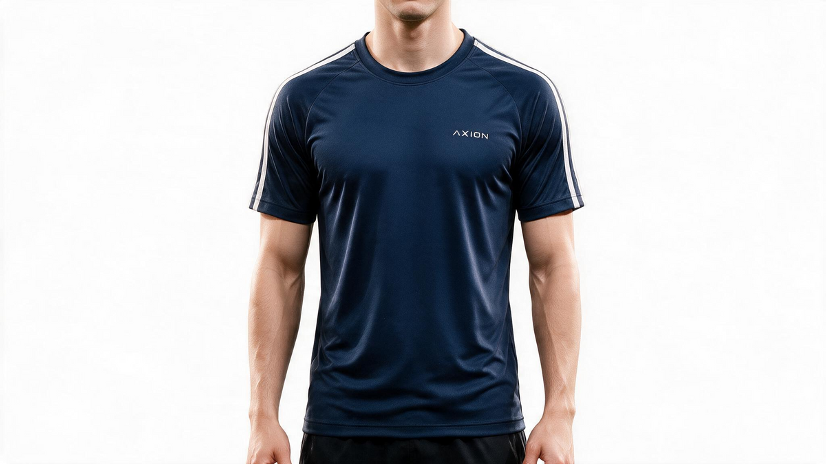 AXION AeroFit Performance Tee – Navy Blue